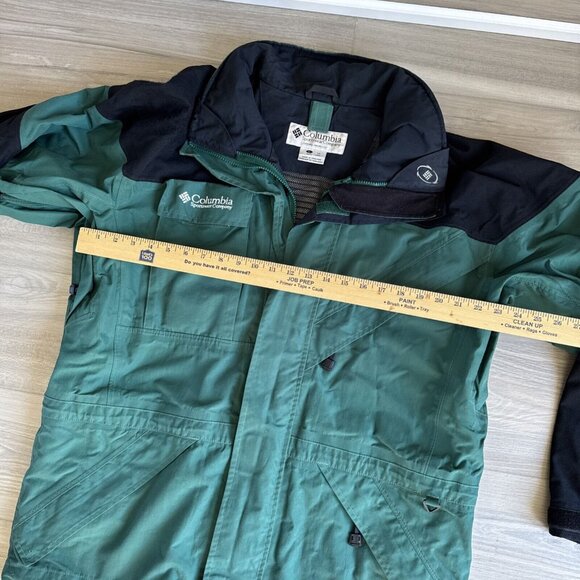 Columbia Titanium Omnitech Ski Jacket Mens Lg Green Full‎ Zip Waterproof Vintage - Picture 3 of 16